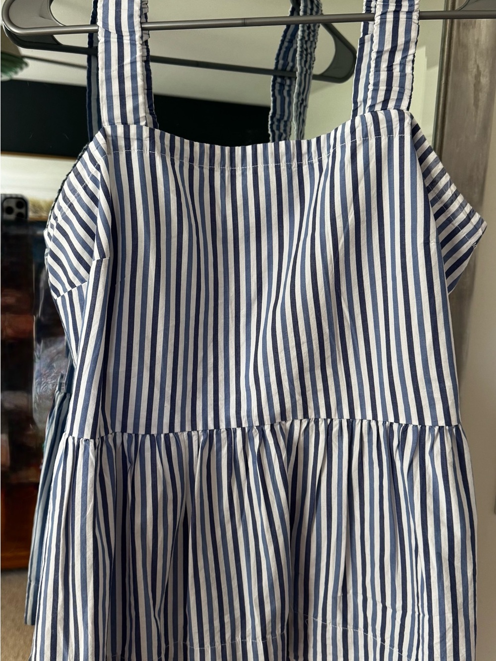 Blue & White Striped Tank Dress - Women's Tank Top